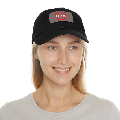 No HOA Hat with Leather Patch - Hats | ShirtyAgents