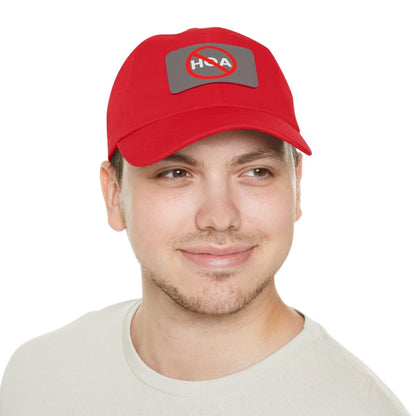 No HOA Hat with Leather Patch - Hats | ShirtyAgents