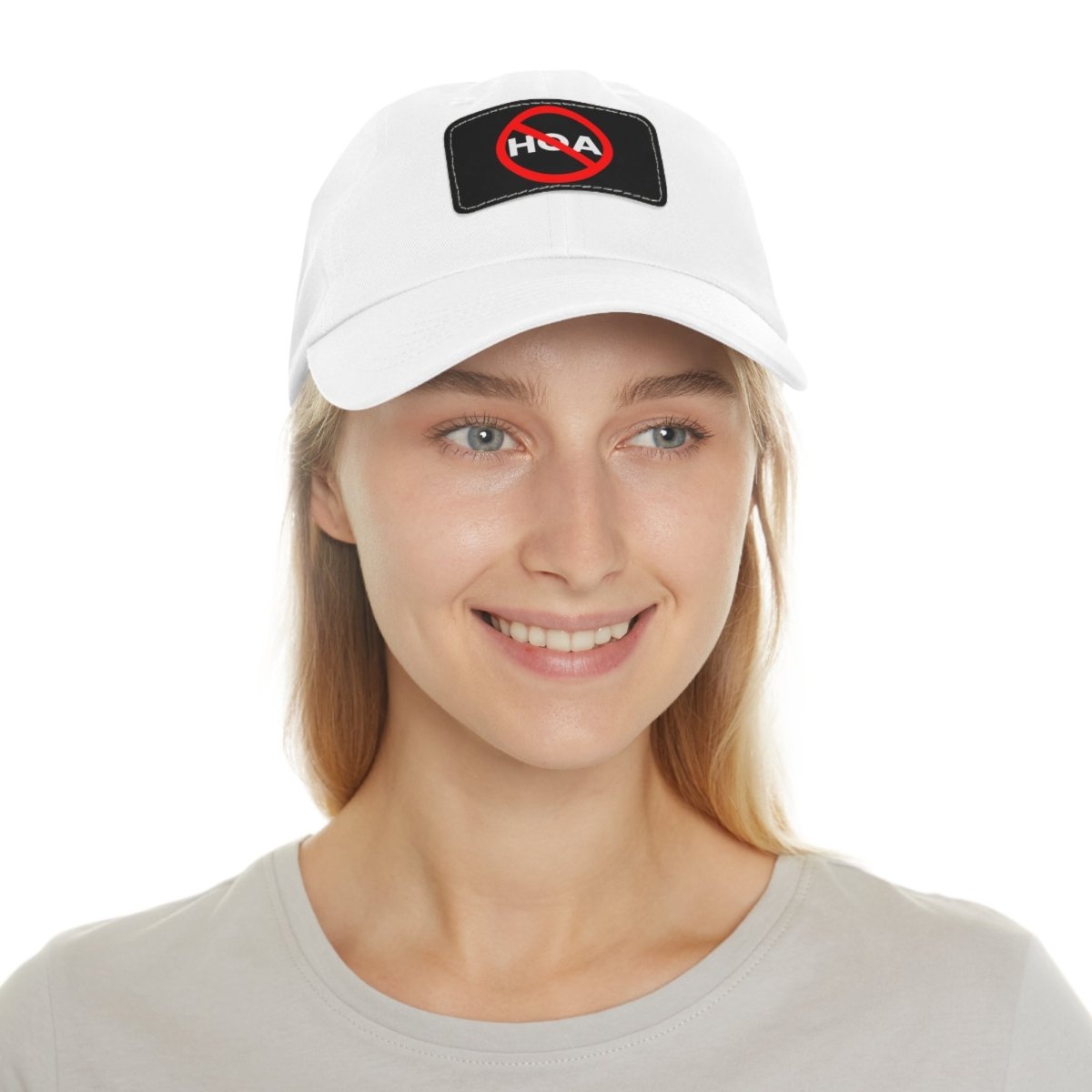 No HOA Hat with Leather Patch - Hats | ShirtyAgents