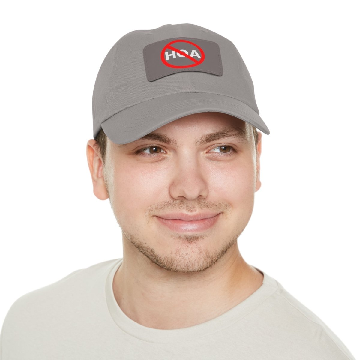 No HOA Hat with Leather Patch - Hats | ShirtyAgents