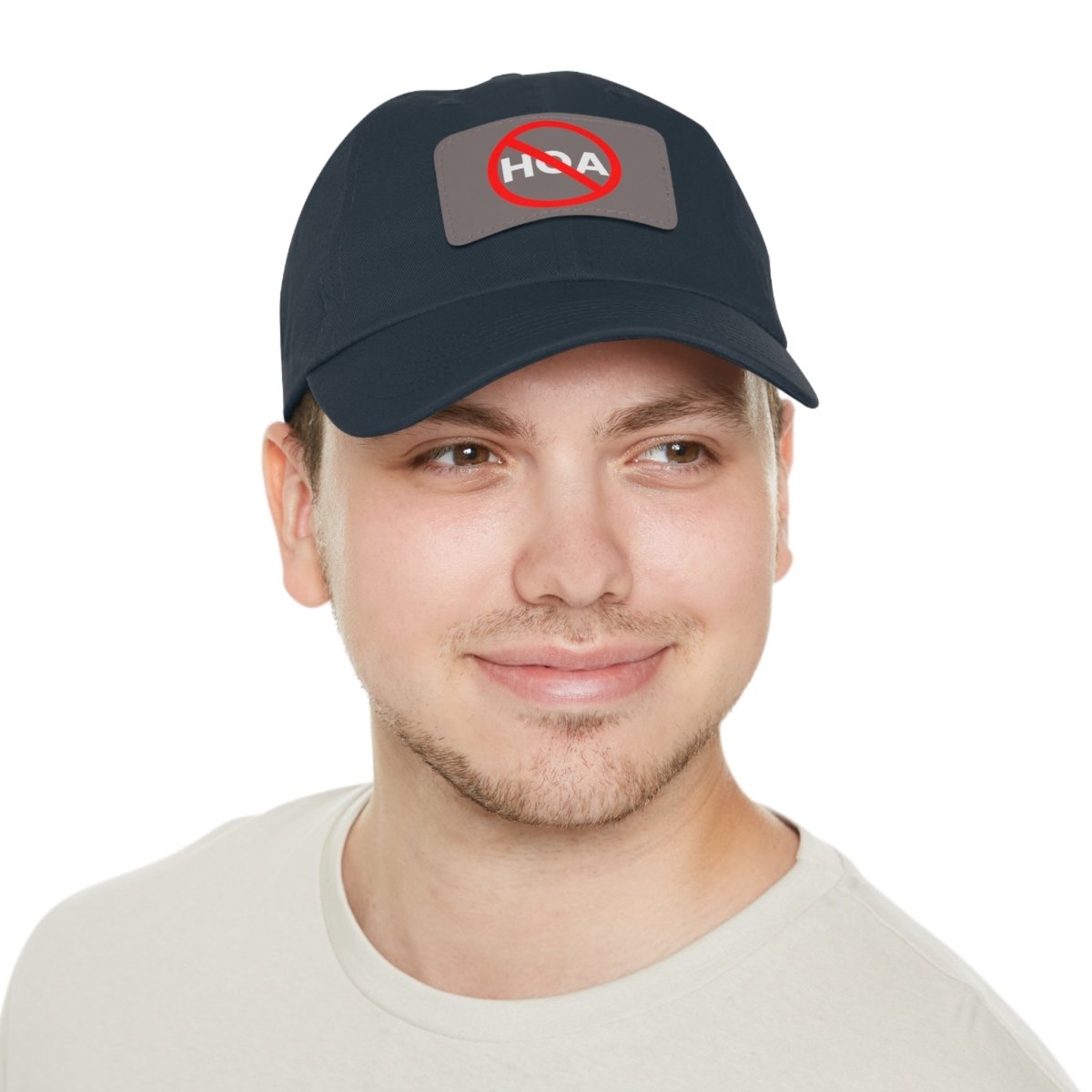 No HOA Hat with Leather Patch - Hats | ShirtyAgents