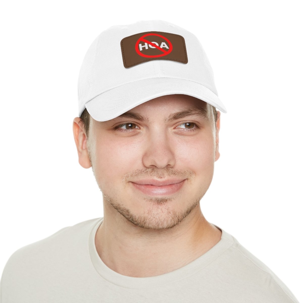 No HOA Hat with Leather Patch - Hats | ShirtyAgents