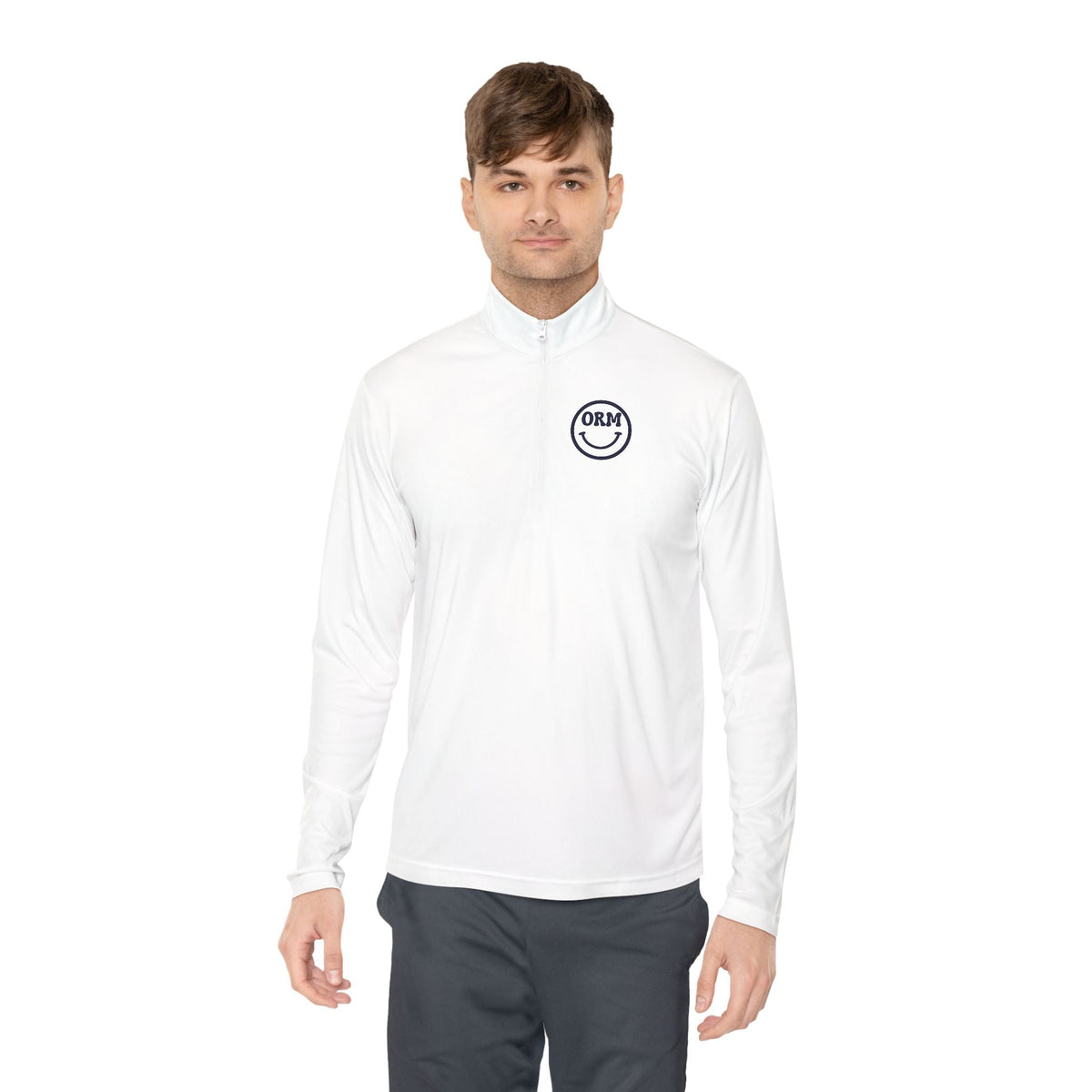 One REAL Mortgage (ORM) Chest Logo | Personalized Athletic Quarter-Zip Pullover - Long-sleeve | ShirtyAgents