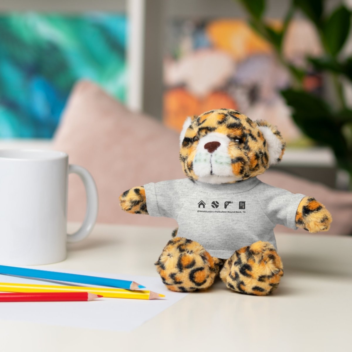 Our Services Icons Stuffed Animals with T-Shirt | @ianofAustin x PetSuites Round Rock - Accessories | ShirtyAgents