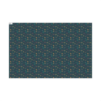Pastel Open House Retro Pattern Holiday Gift Wrap - Home Decor | ShirtyAgents