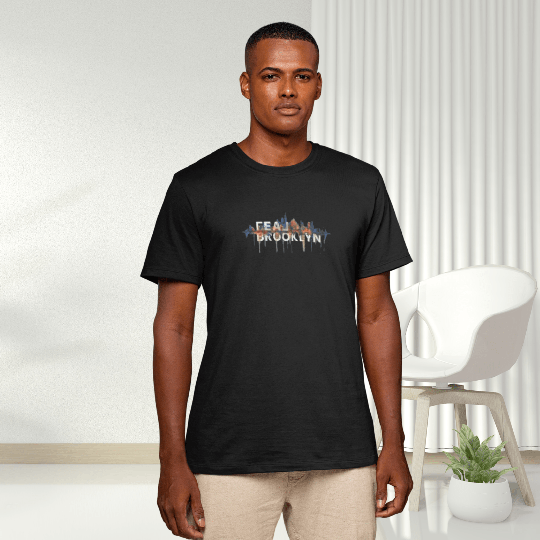 REAL Brooklyn Skyline Vector Drip Tee - T-Shirt | ShirtyAgents