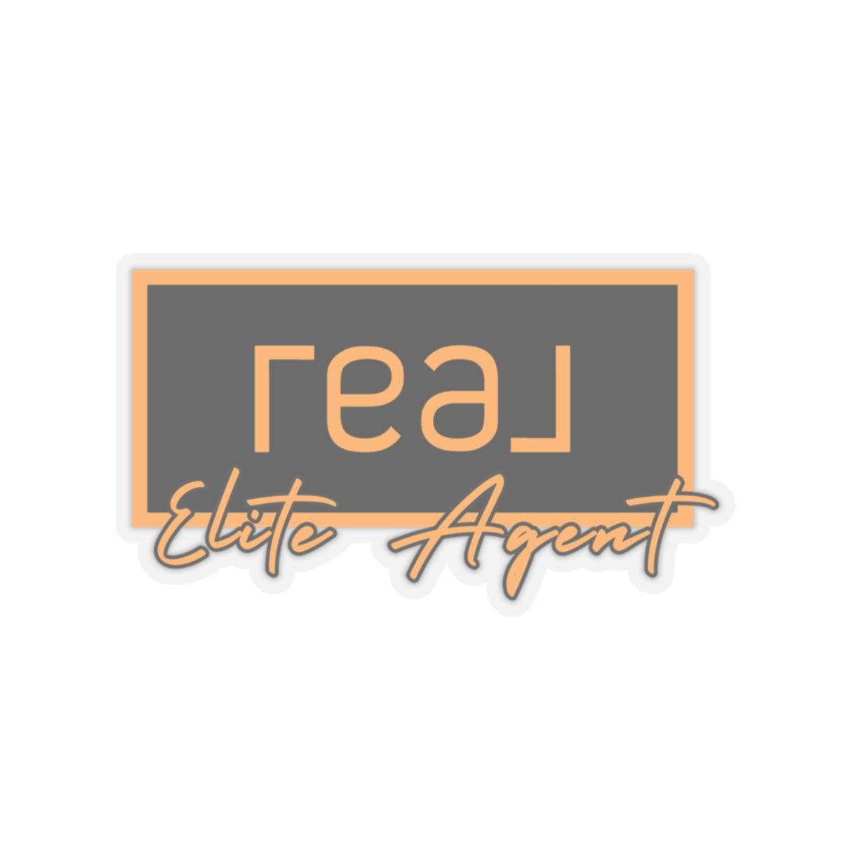 REAL Elite Agent Modern Logo Sticker (Saffron) - Paper products | ShirtyAgents