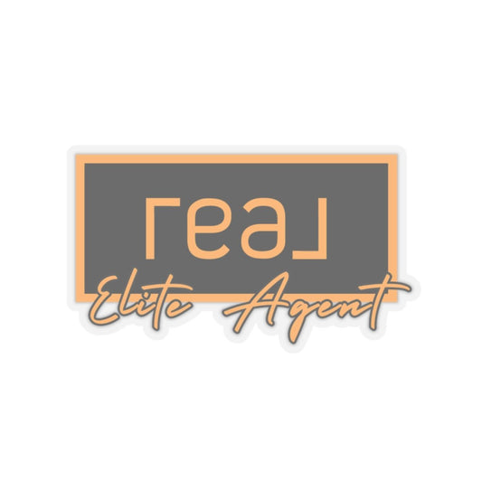 REAL Elite Agent Modern Logo Sticker (Saffron) - Paper products | ShirtyAgents