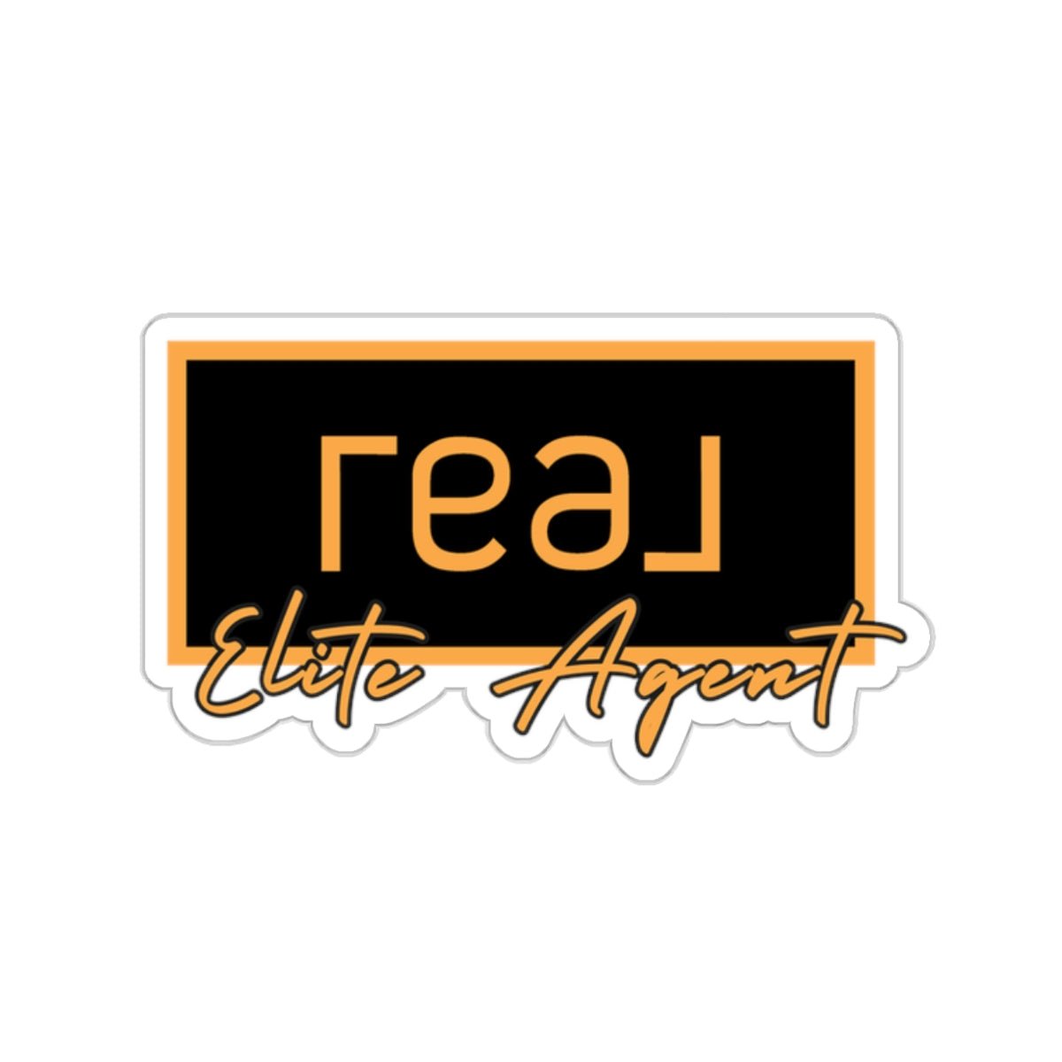 REAL Elite Agent Modern Logo Sticker (Saffron) - Paper products | ShirtyAgents