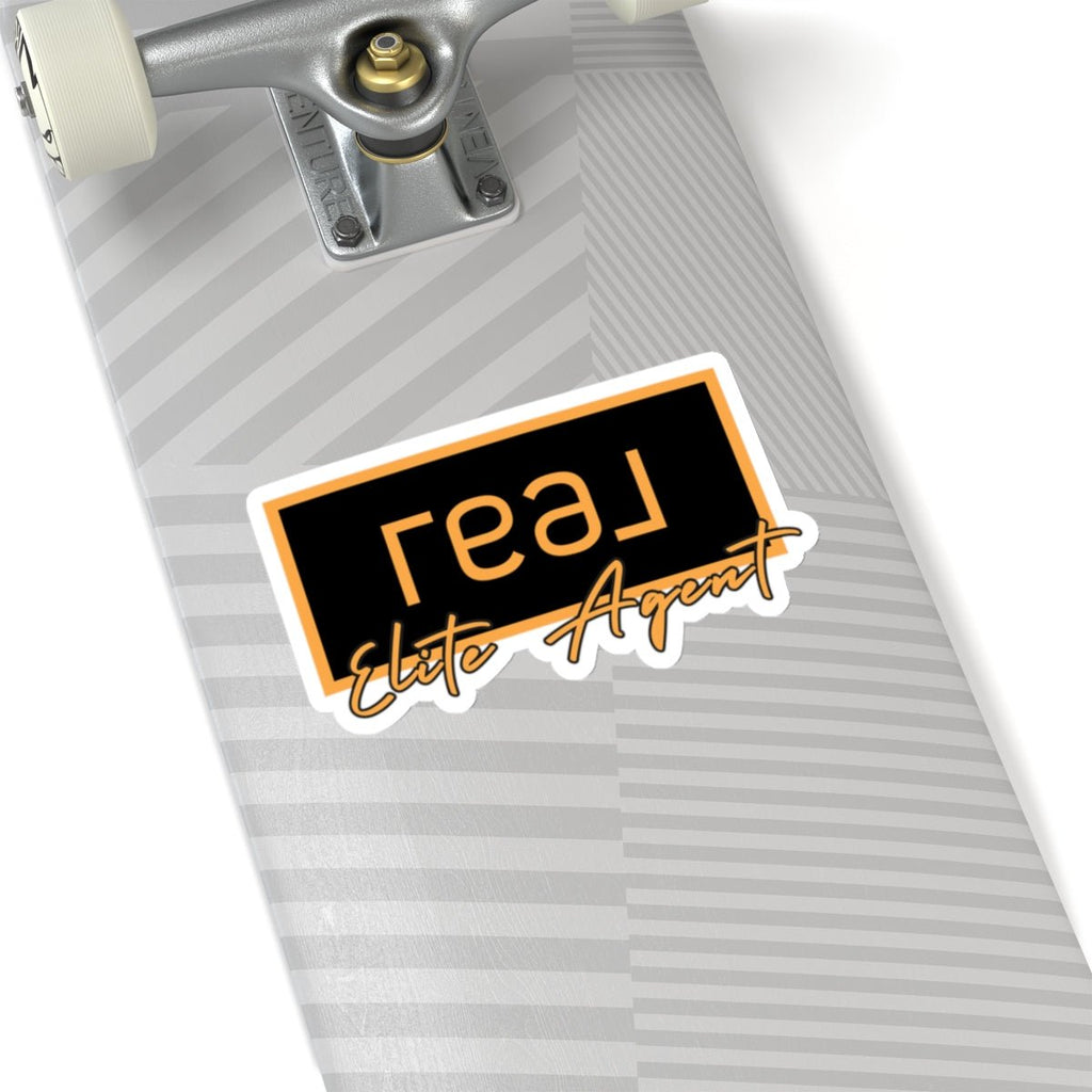 REAL Elite Agent Modern Logo Sticker (Saffron) - Paper products | ShirtyAgents