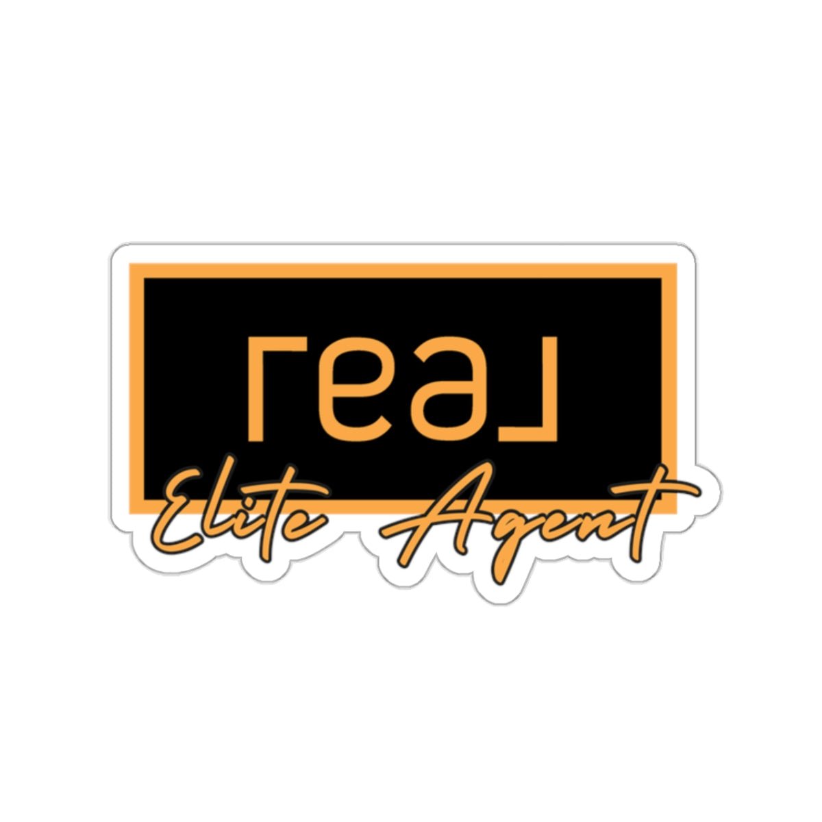 REAL Elite Agent Modern Logo Sticker (Saffron) - Paper products | ShirtyAgents