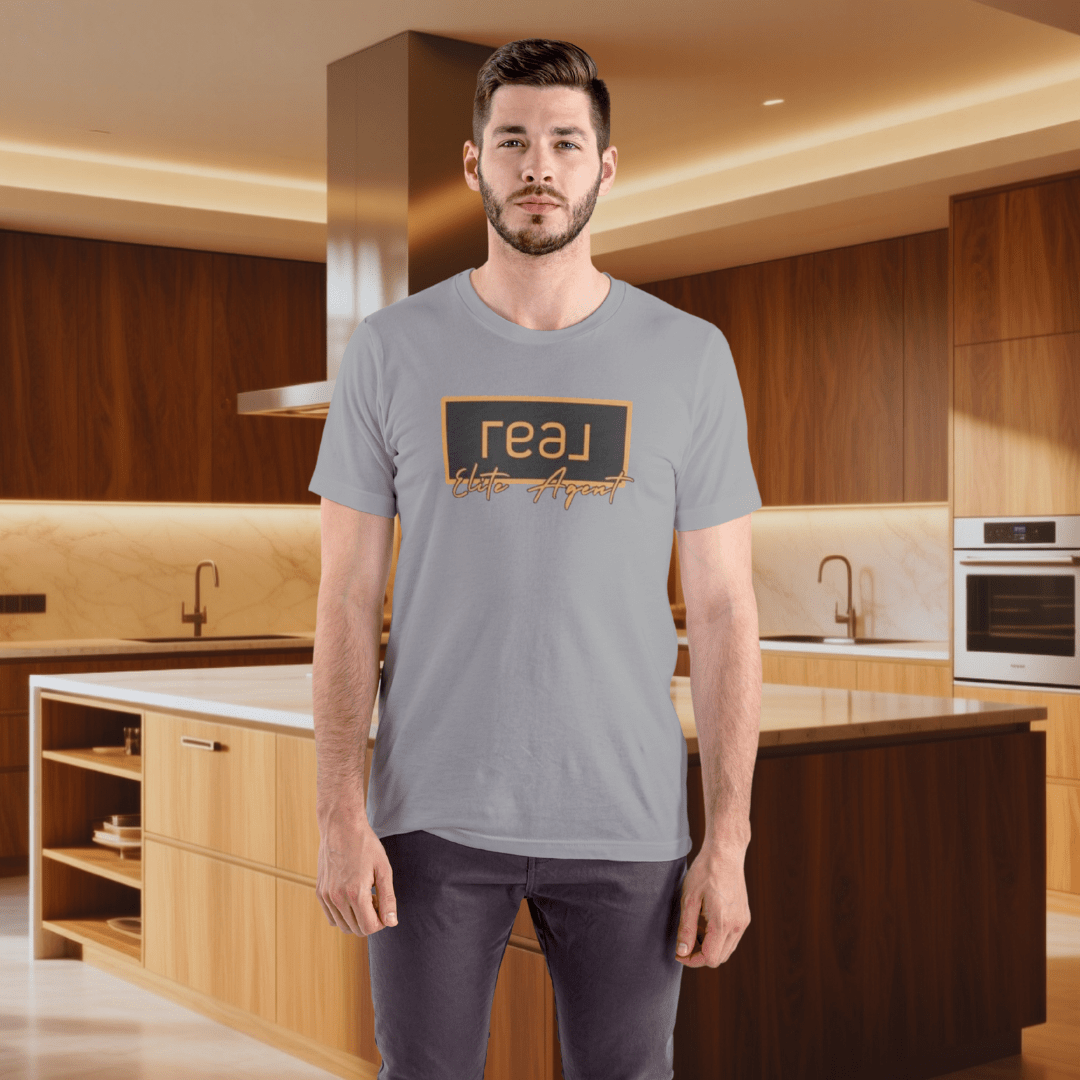 REAL Elite Agent Modern Logo Tshirt (Saffron) - T-Shirt | ShirtyAgents