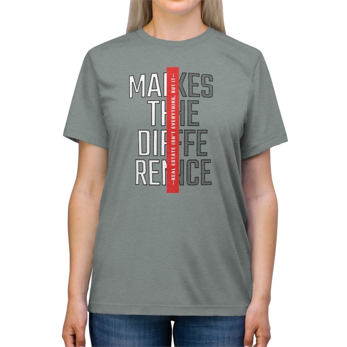 Real Estate Makes The Difference Athletic - T-Shirt | ShirtyAgents