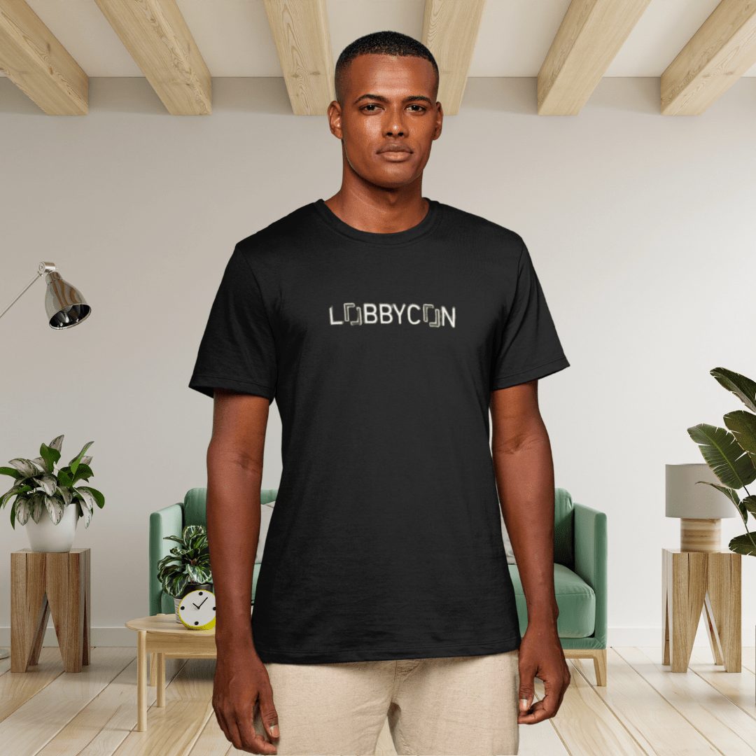 REAL LobbyCon – Black Logo Tee - T-Shirt | ShirtyAgents