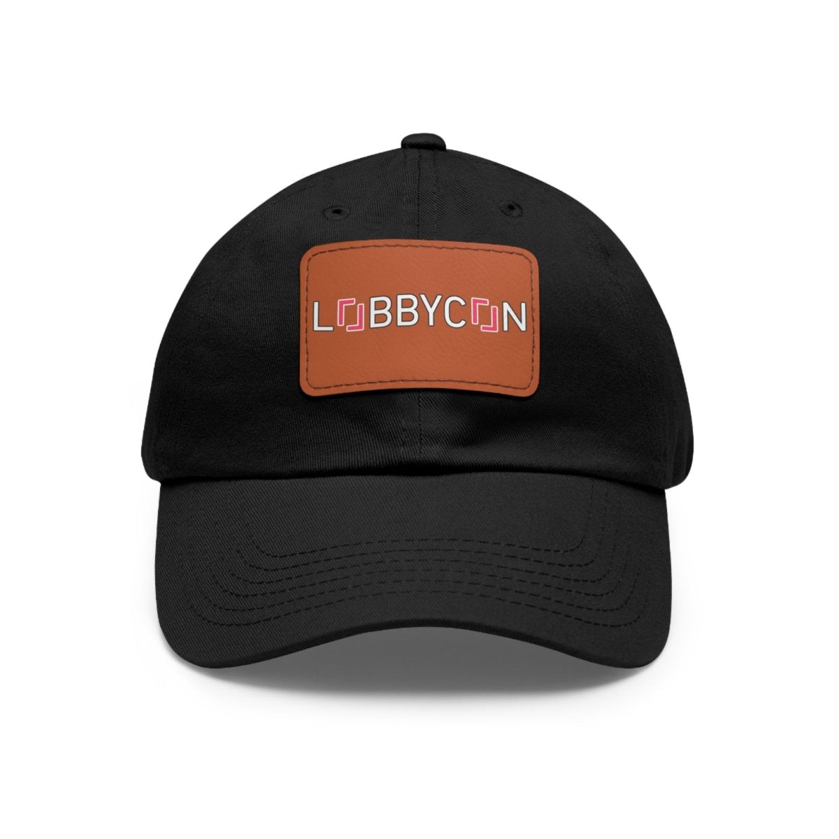 REAL LobbyCon Pink Logo Hat with Leather Patch - Hats | ShirtyAgents