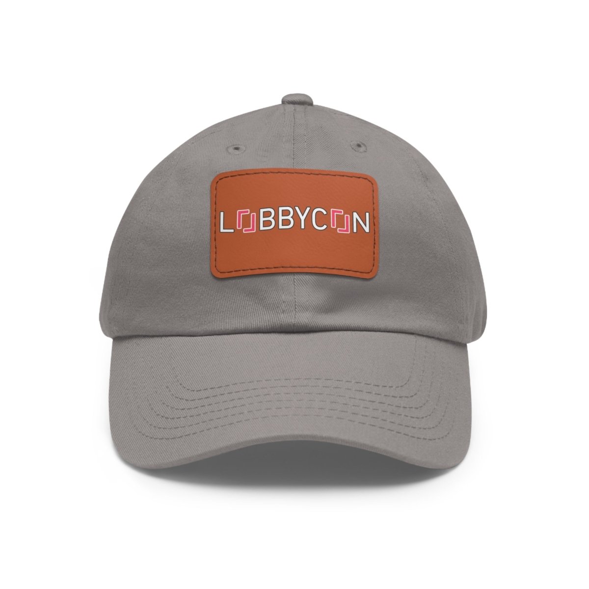 REAL LobbyCon Pink Logo Hat with Leather Patch - Hats | ShirtyAgents