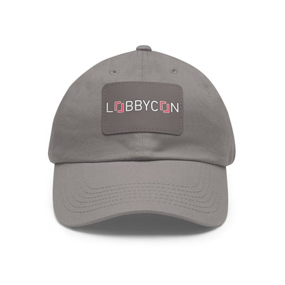 REAL LobbyCon Pink Logo Hat with Leather Patch - Hats | ShirtyAgents