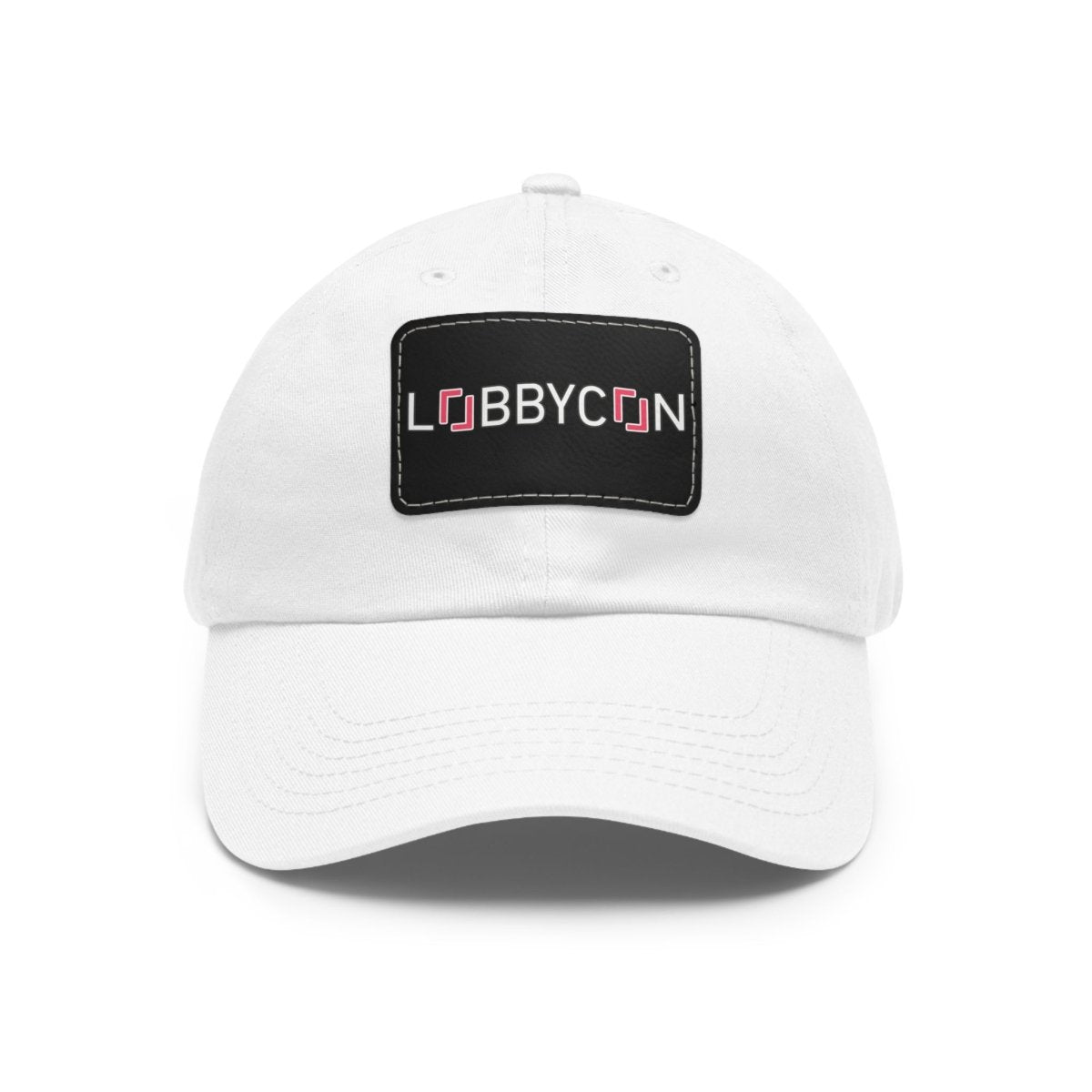 REAL LobbyCon Pink Logo Hat with Leather Patch - Hats | ShirtyAgents