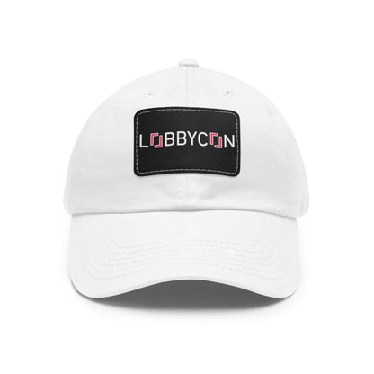 REAL LobbyCon Pink Logo Hat with Leather Patch - Hats | ShirtyAgents