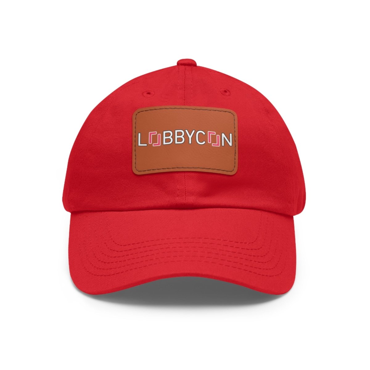 REAL LobbyCon Pink Logo Hat with Leather Patch - Hats | ShirtyAgents