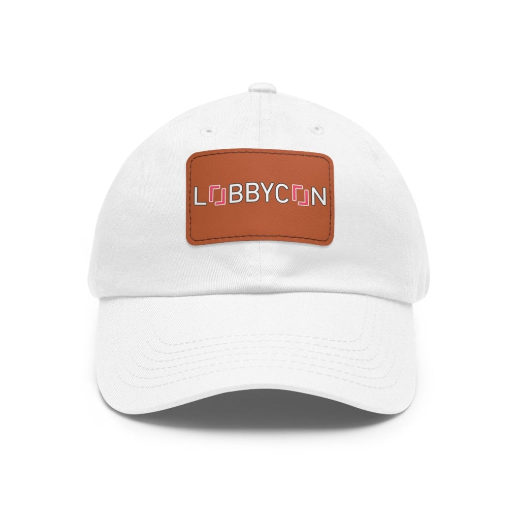 REAL LobbyCon Pink Logo Hat with Leather Patch - Hats | ShirtyAgents