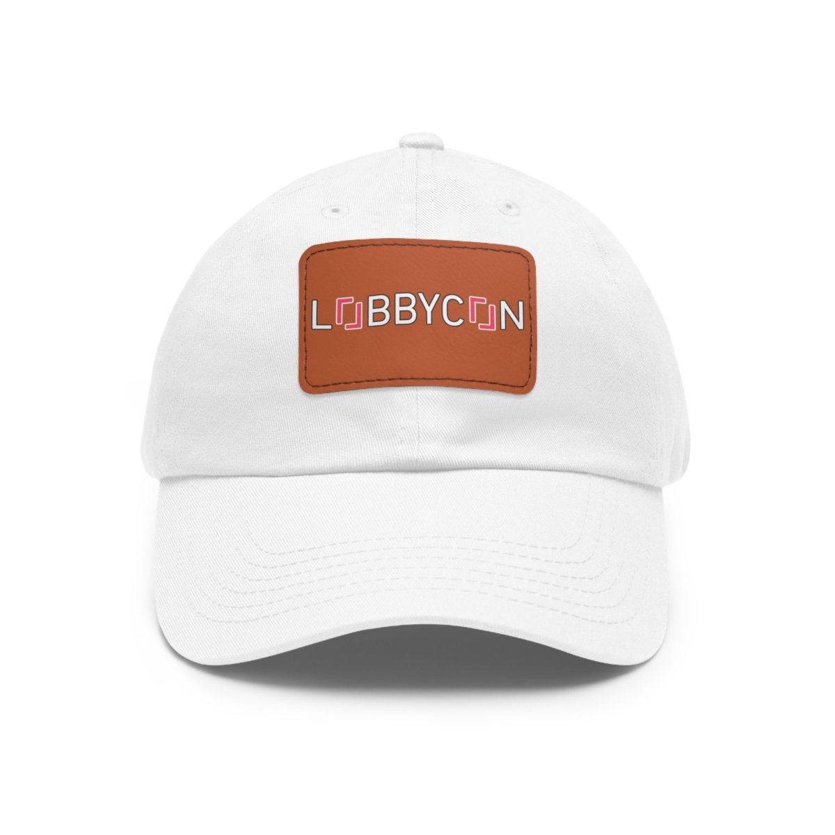 REAL LobbyCon Pink Logo Hat with Leather Patch - Hats | ShirtyAgents