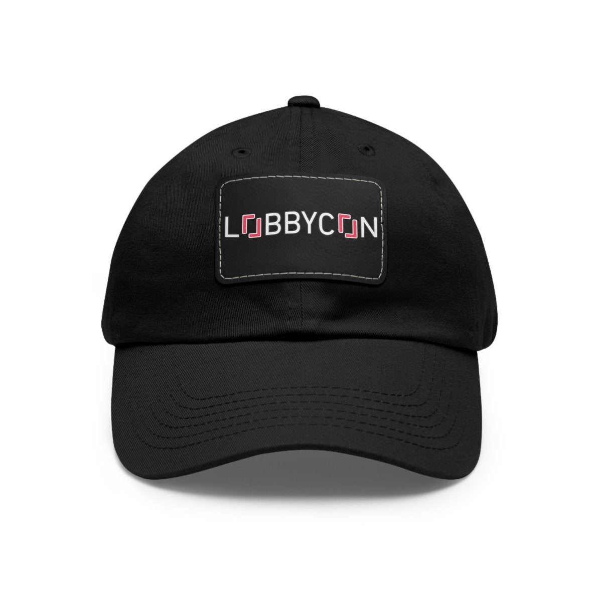 REAL LobbyCon Pink Logo Hat with Leather Patch - Hats | ShirtyAgents