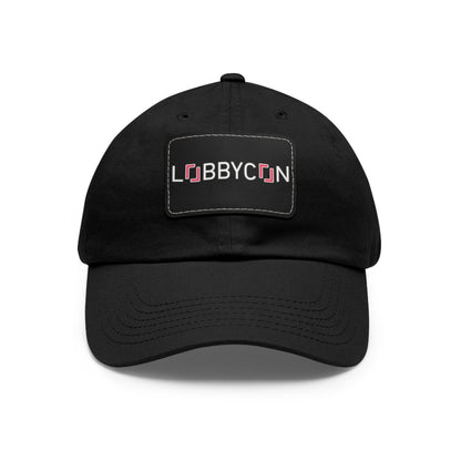 REAL LobbyCon Pink Logo Hat with Leather Patch - Hats | ShirtyAgents
