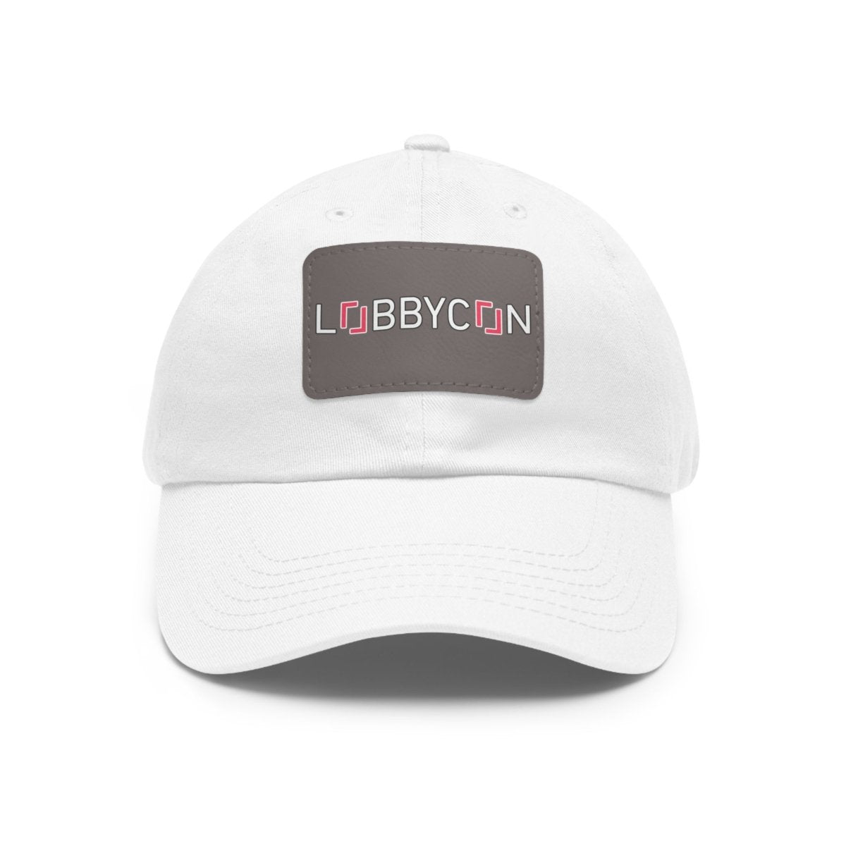 REAL LobbyCon Pink Logo Hat with Leather Patch - Hats | ShirtyAgents