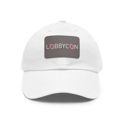 REAL LobbyCon Pink Logo Hat with Leather Patch - Hats | ShirtyAgents
