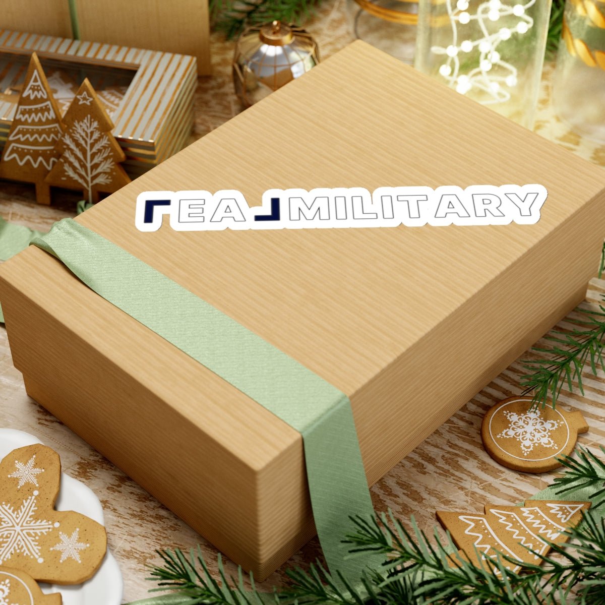 REAL Military Contrast Logo Sticker (Cobalt) - Paper products | ShirtyAgents