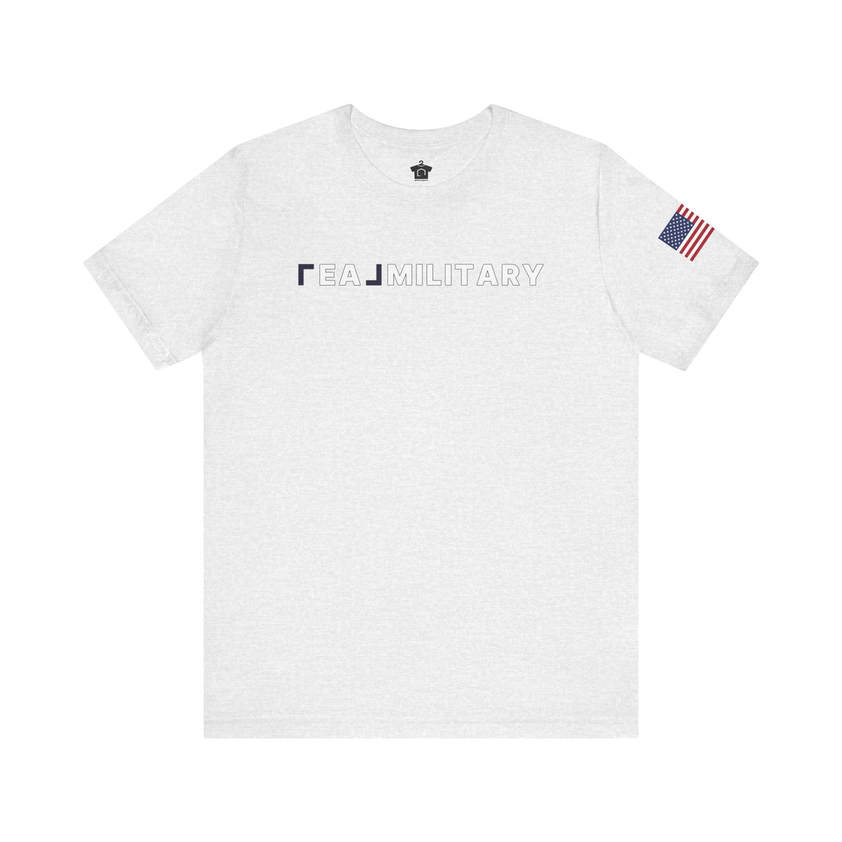 REAL Military Contrast Logo Text & Flag - T-Shirt | ShirtyAgents