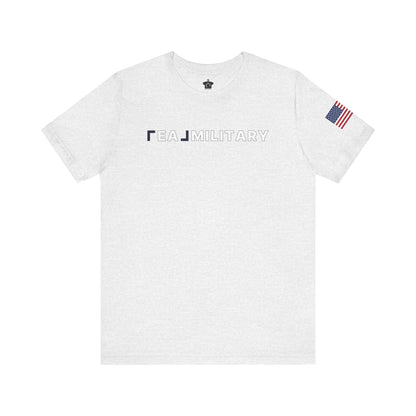 REAL Military Contrast Logo Text & Flag - T-Shirt | ShirtyAgents
