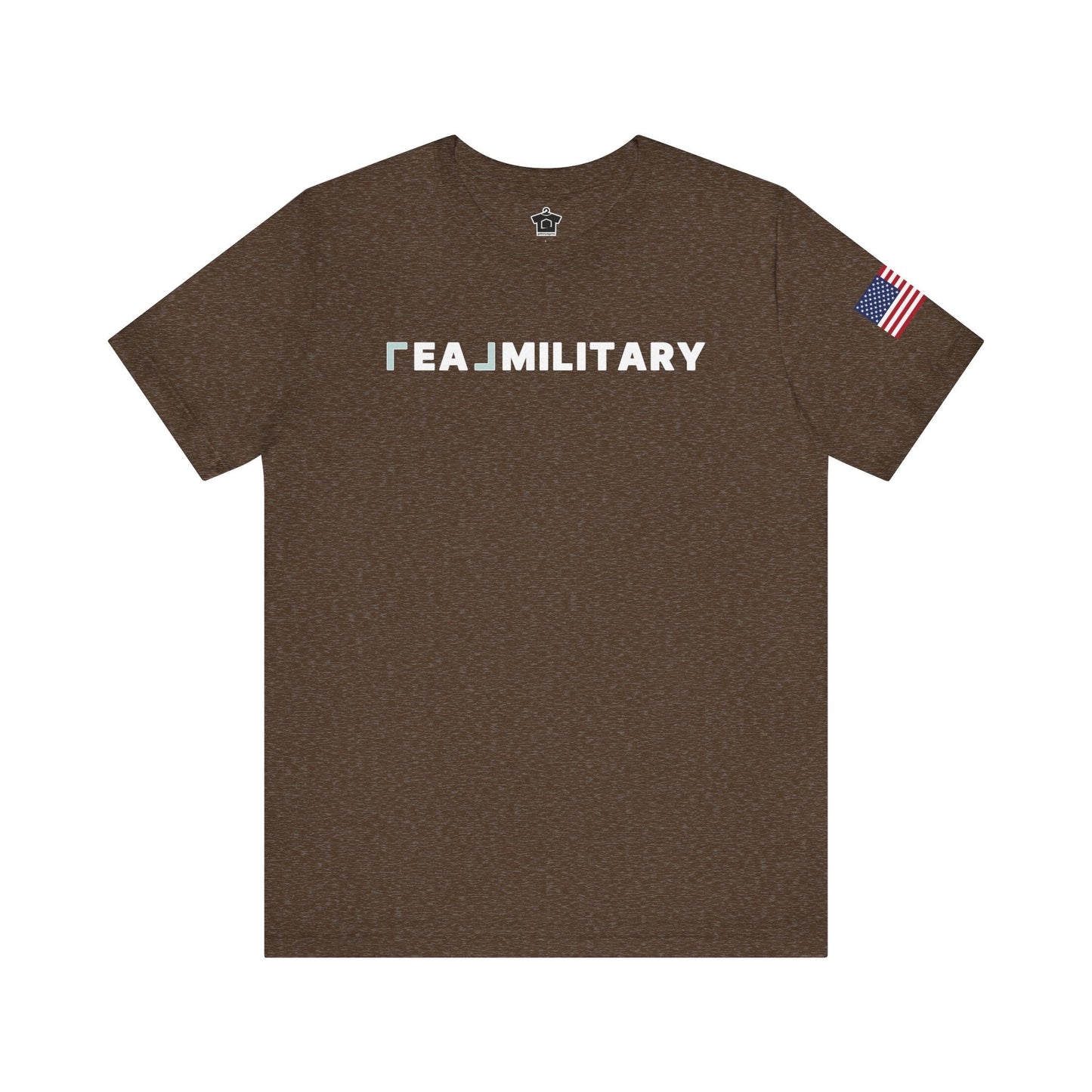 REAL Military Contrast Logo Text & Flag - T-Shirt | ShirtyAgents