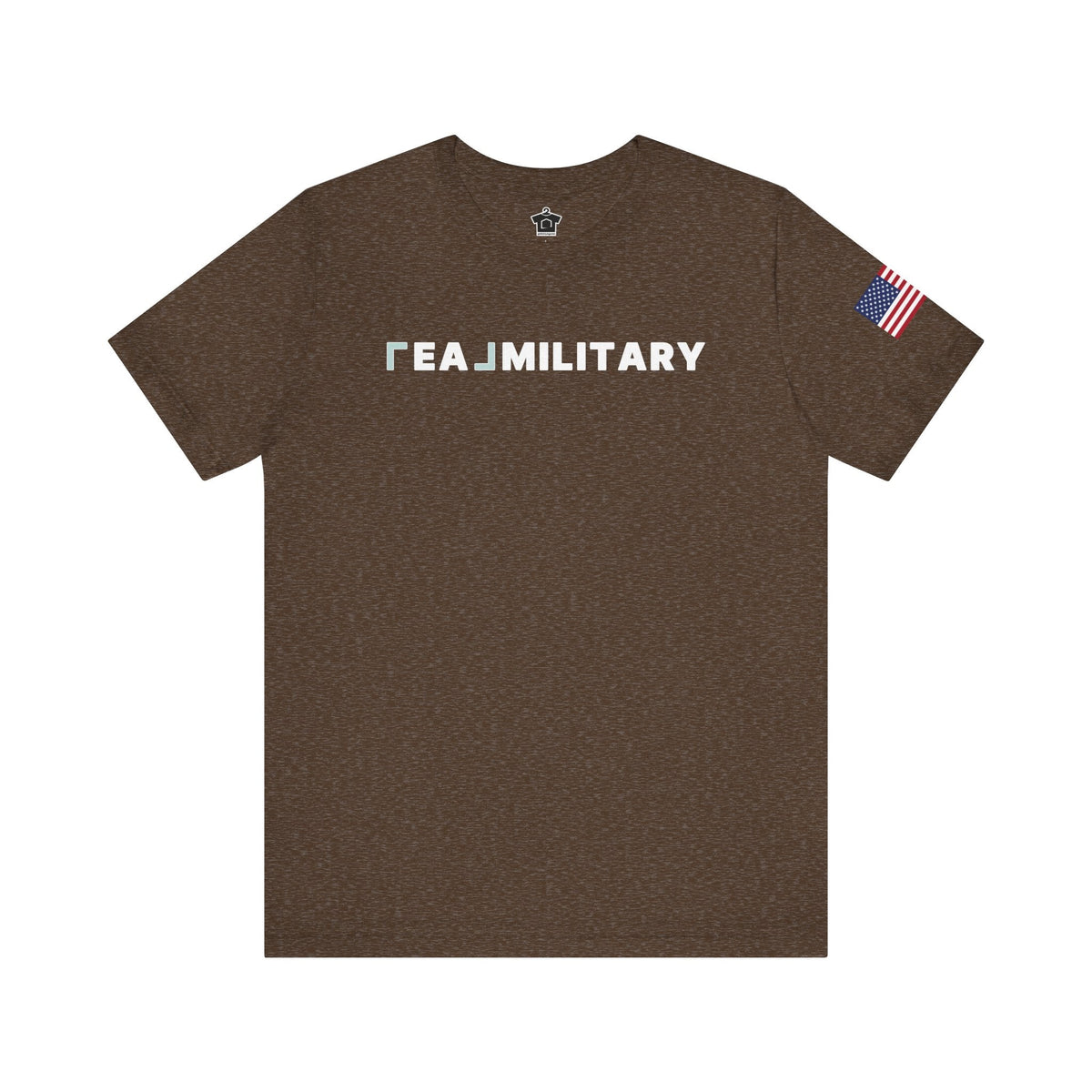 REAL Military Contrast Logo Text & Flag - T-Shirt | ShirtyAgents