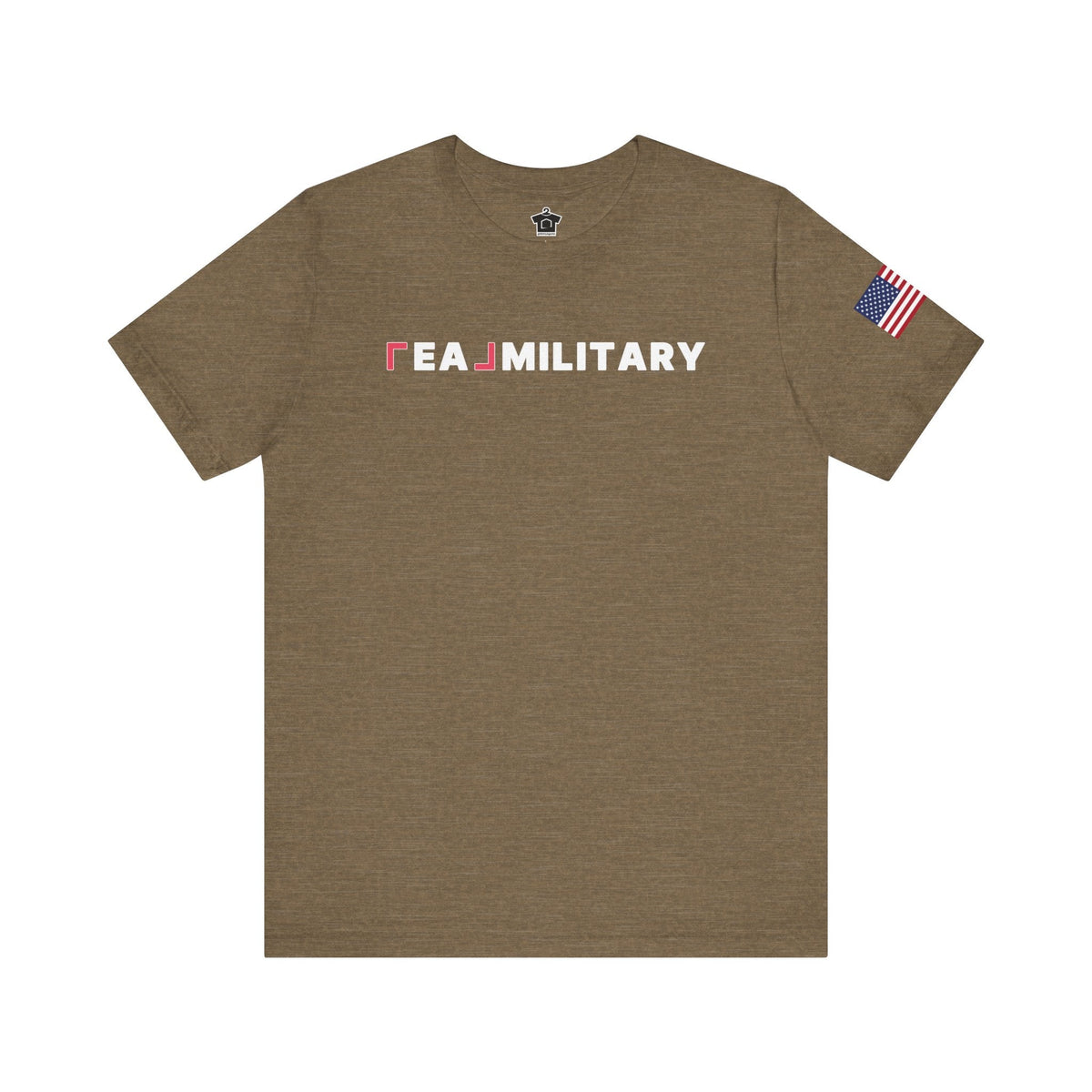 REAL Military Contrast Logo Text & Flag - T-Shirt | ShirtyAgents