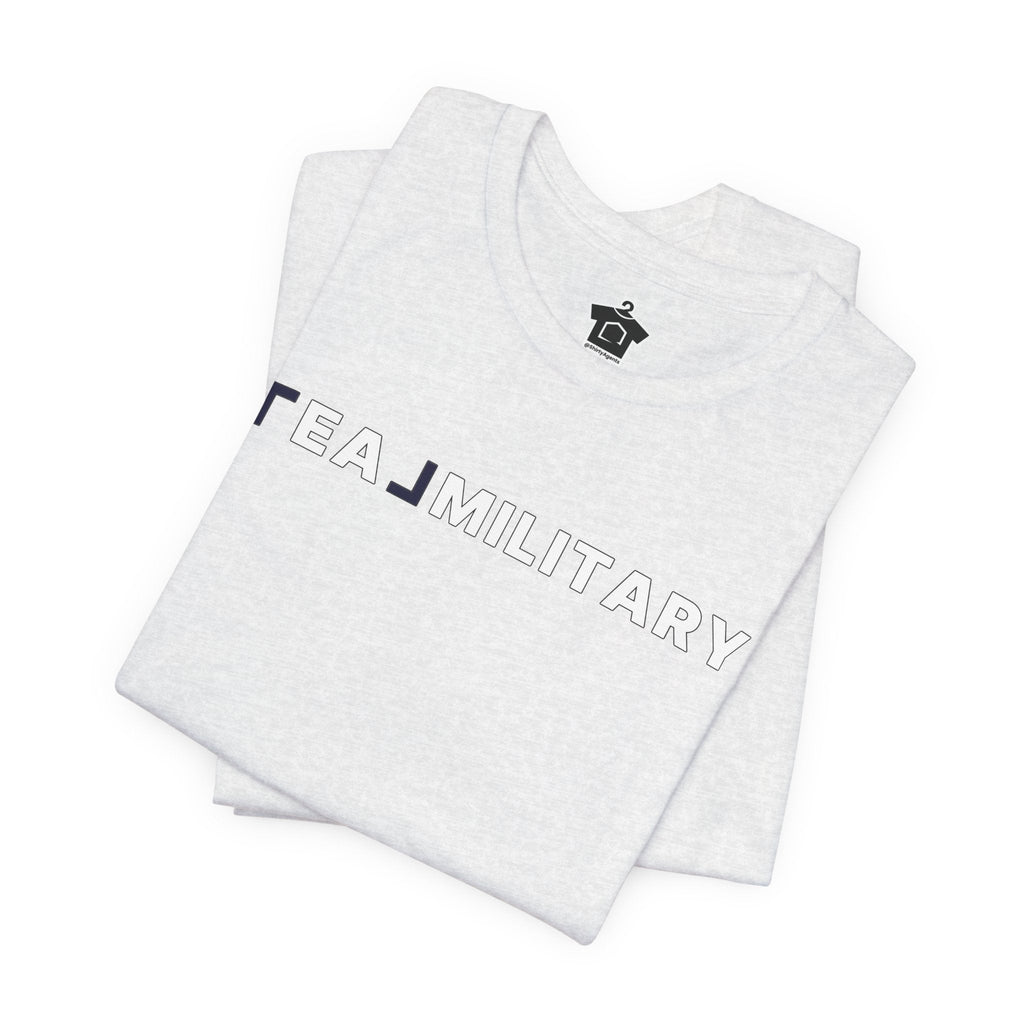 REAL Military Contrast Logo Text & Flag - T-Shirt | ShirtyAgents