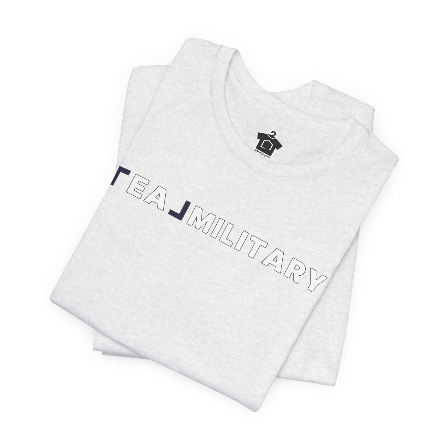 REAL Military Contrast Logo Text & Flag - T-Shirt | ShirtyAgents