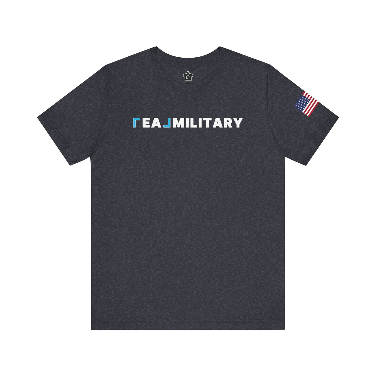 REAL Military Contrast Logo Text & Flag - T-Shirt | ShirtyAgents