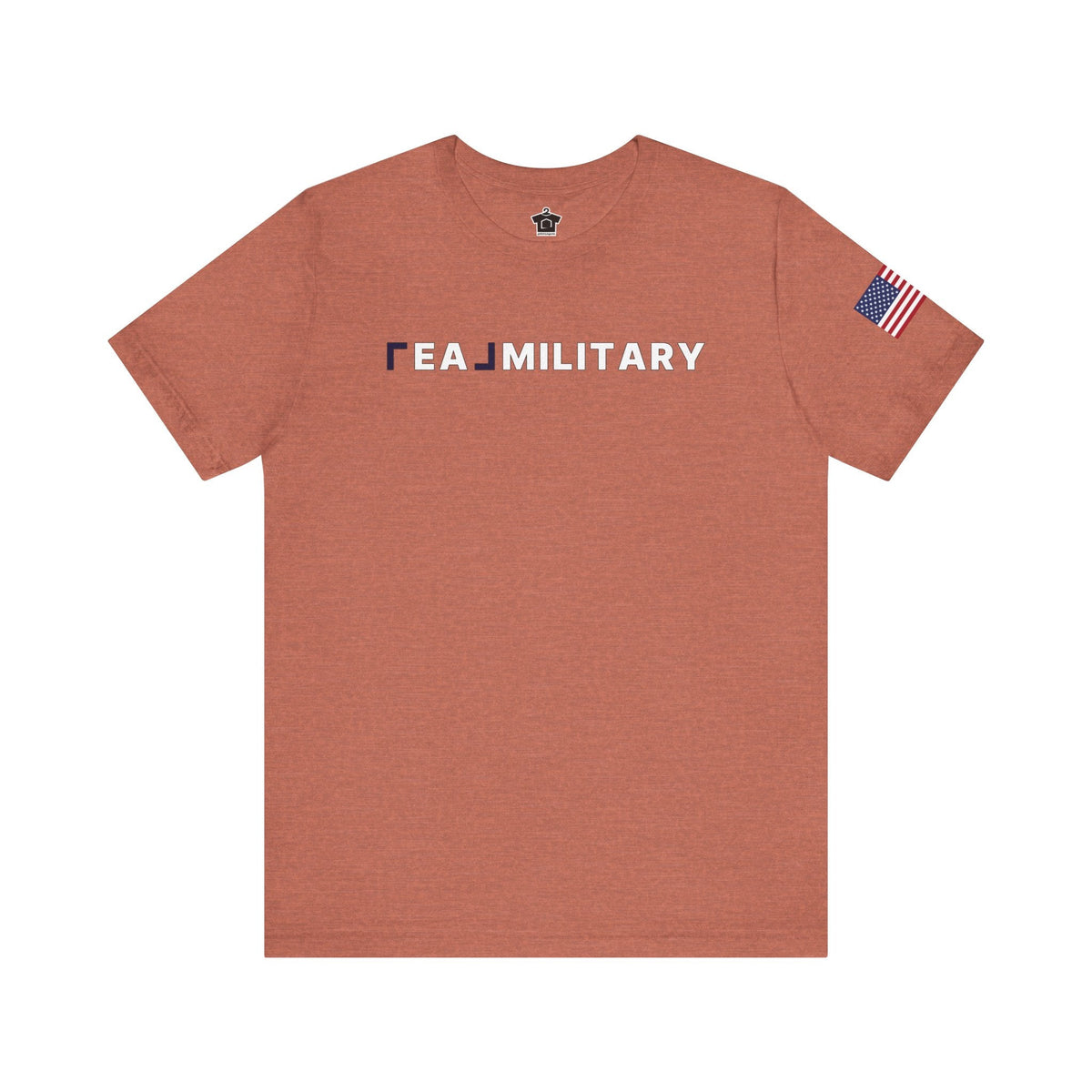 REAL Military Contrast Logo Text & Flag - T-Shirt | ShirtyAgents