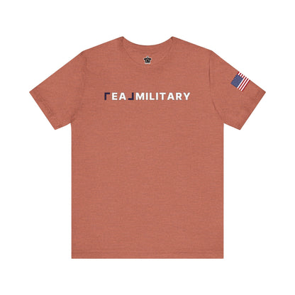 REAL Military Contrast Logo Text & Flag - T-Shirt | ShirtyAgents