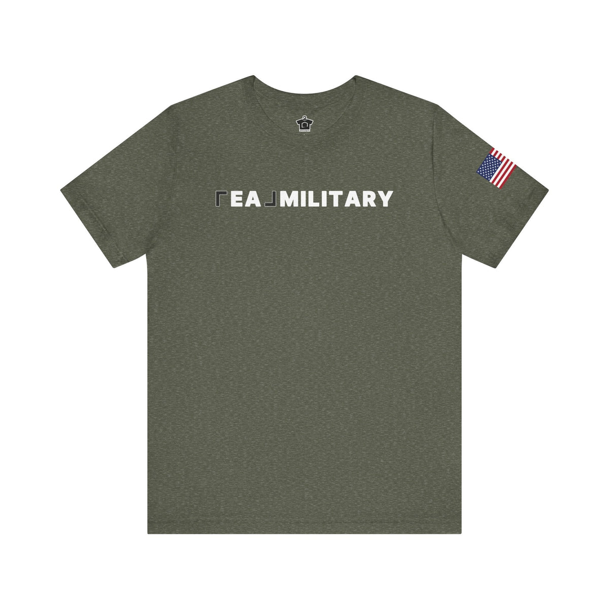 REAL Military Contrast Logo Text & Flag - T-Shirt | ShirtyAgents