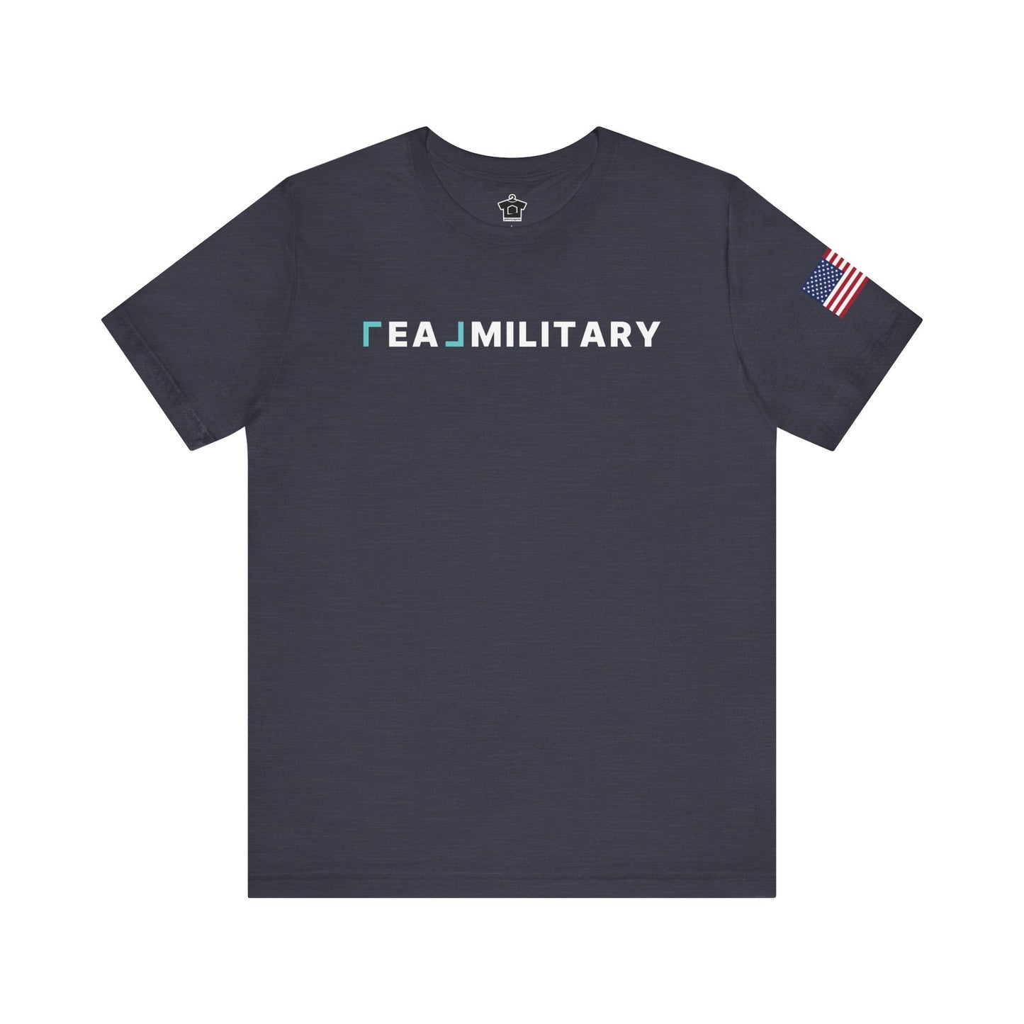 REAL Military Contrast Logo Text & Flag - T-Shirt | ShirtyAgents