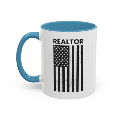 Realtor Black & White Distressed Flag Coffee Mug - Mug | ShirtyAgents