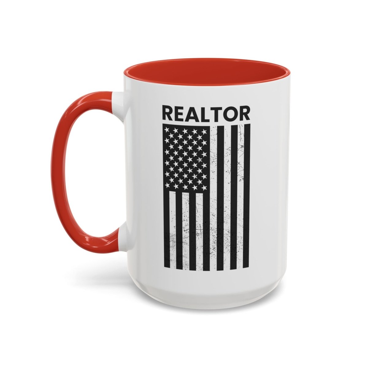 Realtor Black & White Distressed Flag Coffee Mug - Mug | ShirtyAgents
