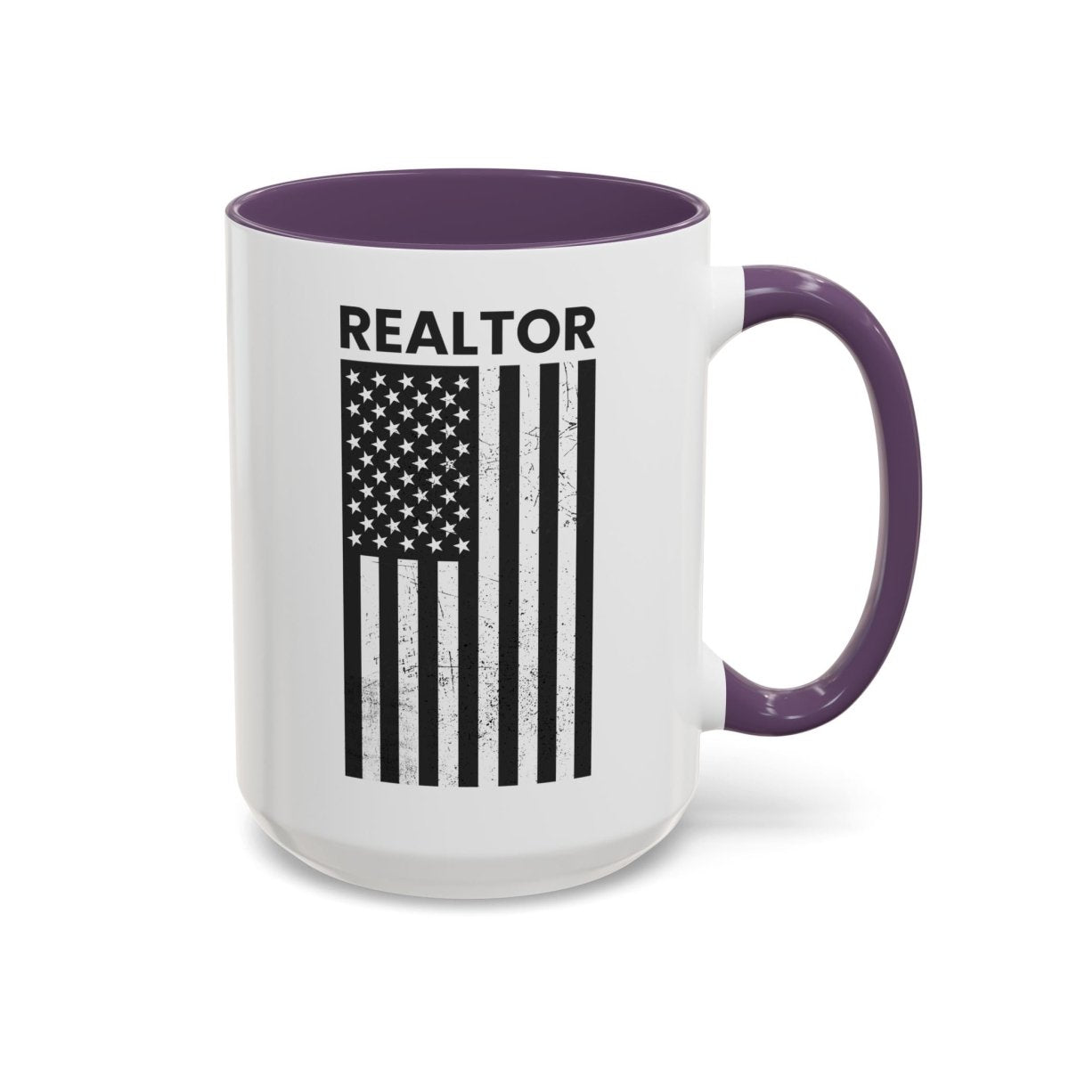 Realtor Black & White Distressed Flag Coffee Mug - Mug | ShirtyAgents