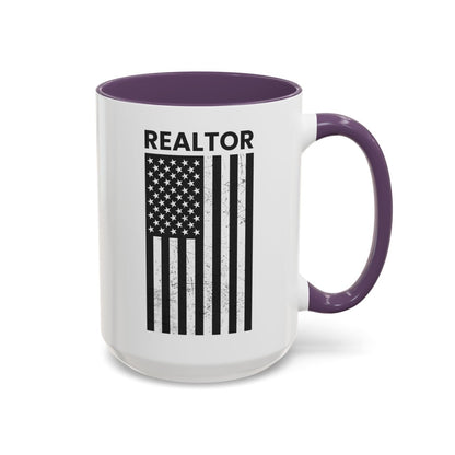 Realtor Black & White Distressed Flag Coffee Mug - Mug | ShirtyAgents