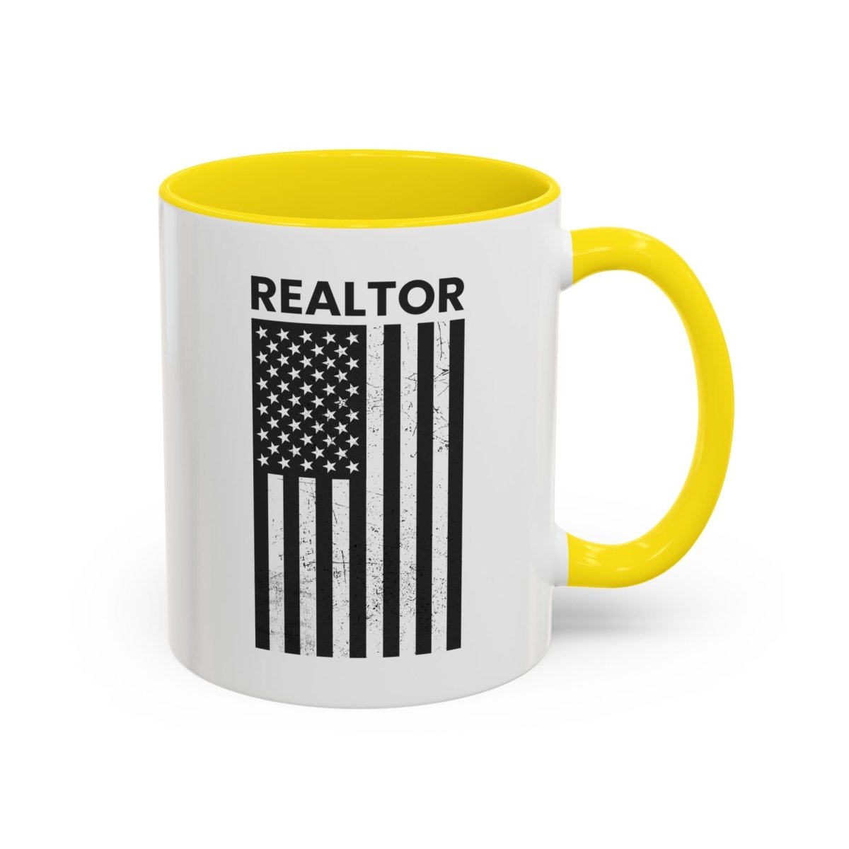 Realtor Black & White Distressed Flag Coffee Mug - Mug | ShirtyAgents