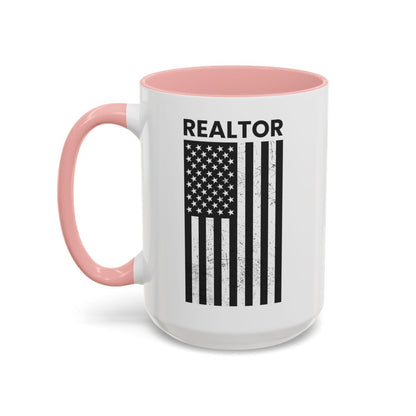 Realtor Black & White Distressed Flag Coffee Mug - Mug | ShirtyAgents