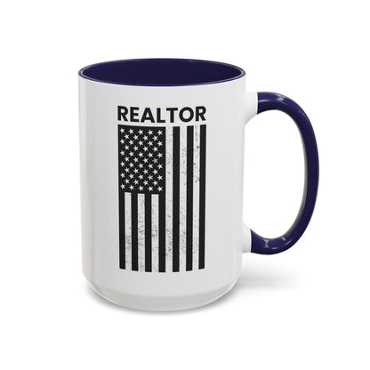 Realtor Black & White Distressed Flag Coffee Mug - Mug | ShirtyAgents